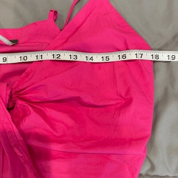 Young Fabulous & Broke Zoya Dress in Flamenco Pink Cotton Bow Front Size Small - Picture 10 of 13